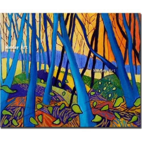 2019 Aritist 100% David Hockney Winter Wood painting with oil Enormous Sizes Canvas picture Poster For bedroom Wall Painting