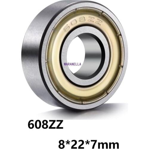 3pc/lot 608ZZ Bearing steel/Bearing Deep Groove Ball Miniature Bearings 608-ZZ 8*22*7mm 8x22x7 High Quality 52100 Chrome Steel