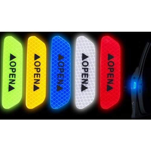 4Pcs Car Door Safety Warning Mark OPEN Reflective Stickers for Lada Priora Sedan sport Kalina Granta Vesta X-Ray XRay