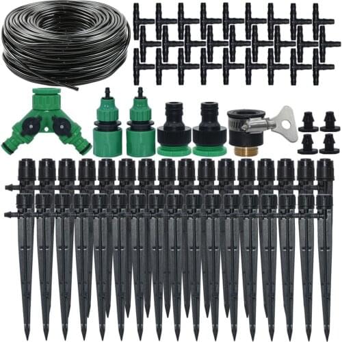 5M-35M Drip Irrigation System Automatic Watering Hose 1/4'' 360° Sprinklers Kits w/ 4/7mm Adjustable Drippers Stake Garden Tools