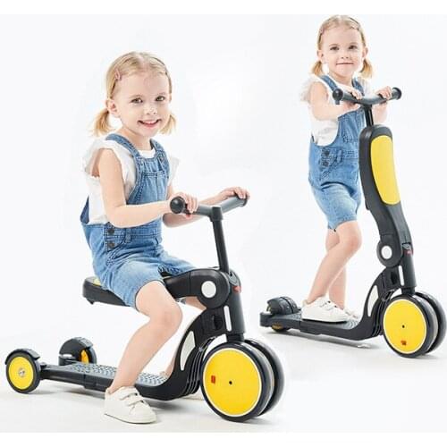 001 Creative 5 In 1 Function Kick Board Scooter Baby Tricycle Birthday Gift Adjustable Childrens Foot Scooter Balance Bicycle