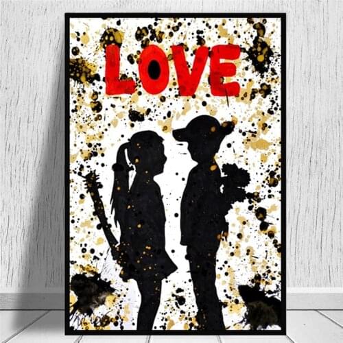 Abstract Watercolour Love Of Gorilla Canvas Painting Posters And Prints Monkey Lover Wall Art Picture For Living Room Decor