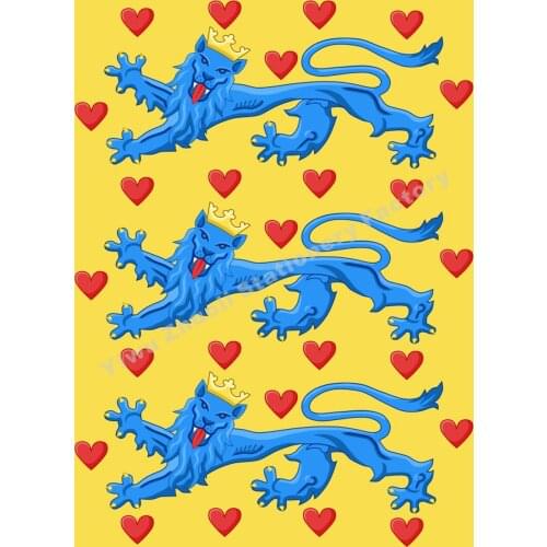 Denmark Royal Banner 14th Century Flag 120X100cm (4x3.5FT) 120g 100D Polyester Double Stitched High Quality Banner Free Shipping