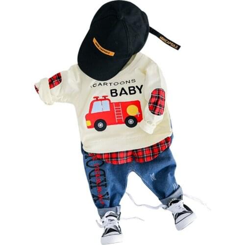 Spring Autumn Children Out Cotton Clothes Baby Boys Girls Printed T Shirt Pants 2Pcs/sets Infant Kids Fashion Toddler Tracksuits