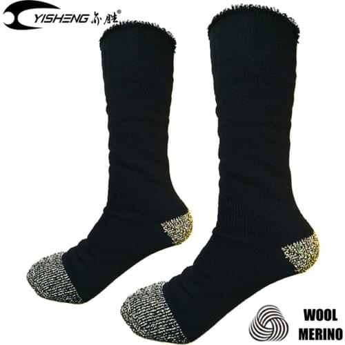 Findcool Men Merino Wool Skiing Socks High Quality Full Cushioning Terry Super Thick Warm Outdoor Sports Socks