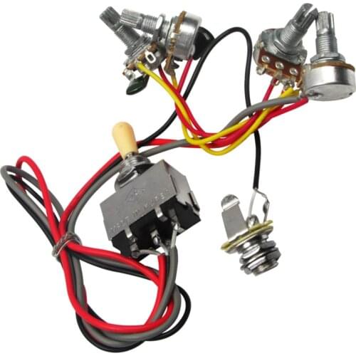 FLEOR Prewired Guitar Wiring Harness 3 Way Switch Potentiometer 500K for LP Style Guitar
