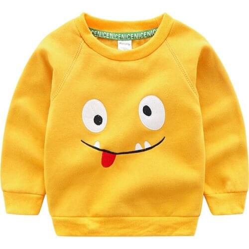 Cartoon Cotton Hooded Sweater Sportswear New Autumn Korean Version of The Clothing Boys and Childrens Embroidery Wholesale