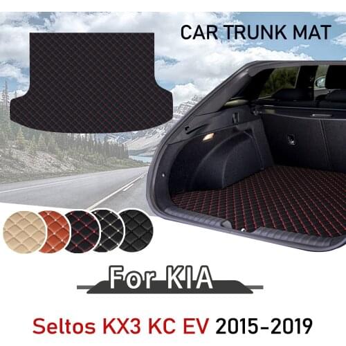 For Kia Seltos KX3 2015-2019 KC EV Leather Car Trunk Mat Rear Trunk Floor Mat Tray Carpet Cargo Liner floor mat Accessories