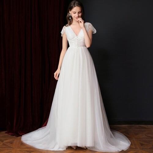 V Neck Lace Bridal Dress Backless Boho Bohemian Women Wedding Bridesmaid Gown Elegant Evening Dress SAMPLE PHOTOS #3016