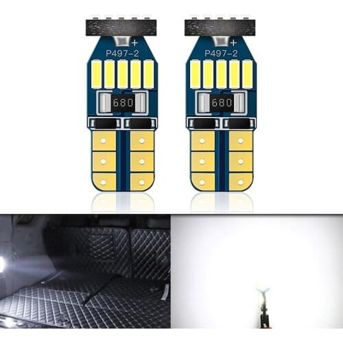 2pcs W5W T10 LED Canbus light Bulbs Super bright 3014SMD 194 168 Clearance Parking Light Reading Interior Lamp DC12V 6000k White