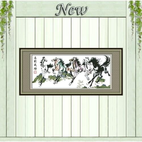 Horse mascot animal home decor painting counted print on canvas DMC 14CT 11CT Chinese Cross Stitch Needlework Set Embroider kits