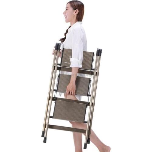 Multifunctional Aluminum Alloy Household Ladder, Folding Household Indoor Storage Bench, Thickening Three-step Ladder, Sm