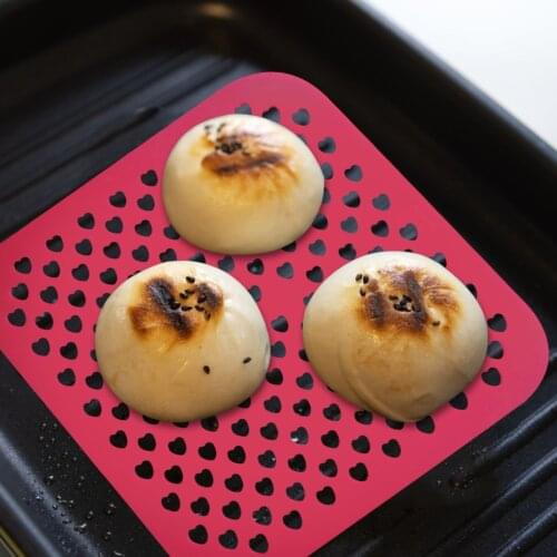 Reusable Air Fryer Liners Square Food Grade Non-Stick Silicone Mats Basket 8.5inch Air Fryers Steamers For Kitchen Baking Tool