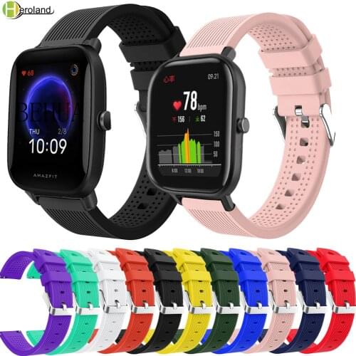 20mm WatchStrap Silicone For Xiaomi Huami Amazfit Bip S / Bip U / Bip Lite / GTS Smart Bracelet For Amazfit BIP U pro wrist band