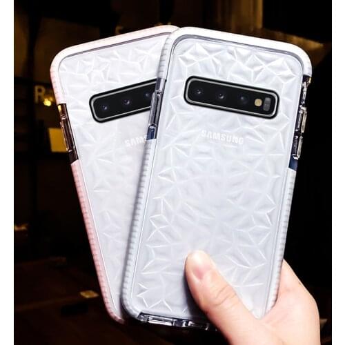 LOVECOM Luxury Clear Diamond Texture Case For Samsung S10 5G S10e S9 Plus A50 A30 Note10 Pro Full Body Soft TPU Phone Back Cover