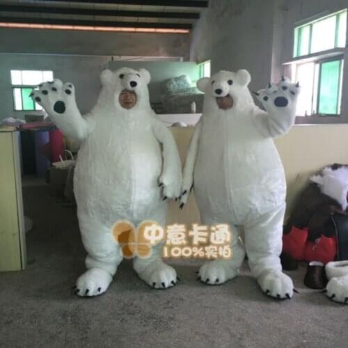 White Face Polar Bear Cartoon Costume Stage Props White Bear Cosplay Party Cartoon Game Fancy Dress Adults Advertising Parade A