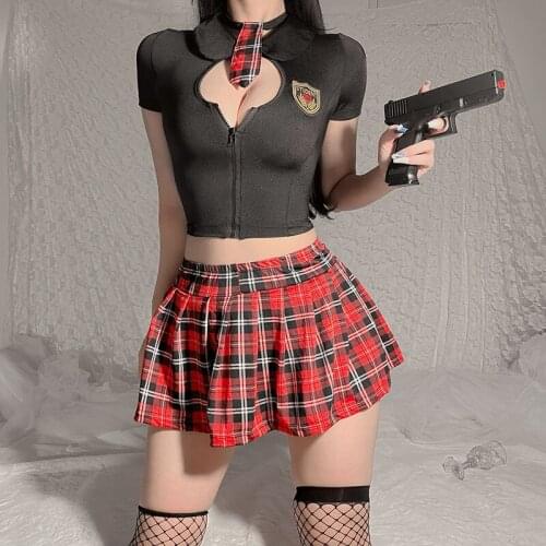 Sexy Erotic Cosplay Police Women School Uniform Lingerie Costumes Outfit Officer Ladies Roleplay Fancy Dress Adult For Women