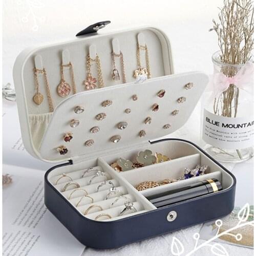 Jewelry Box With Mirror Jewelry Casket Portable Makeup Organizer Beauty Travel Box Bracele Necklace Holder Gift Packaging