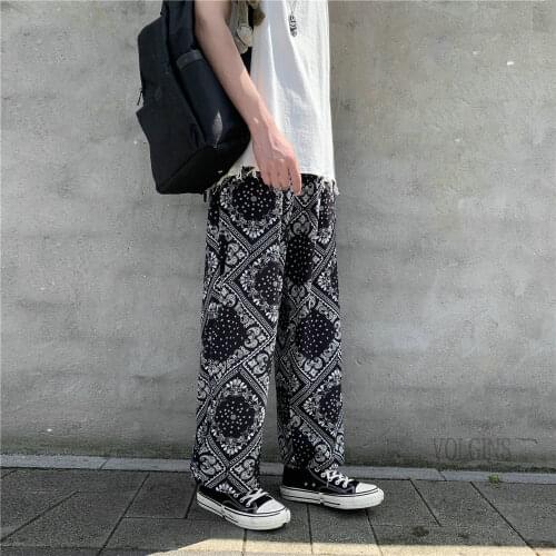 Pop Joggers Pants Men Nice Spring Printed Elastic Waist Cropped Street Hip Hop Harem Pants Fashion Plus Size Loose Trousers 3XL