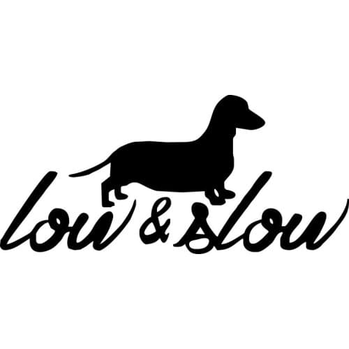 Funny Low and Slow Animal Personality Dachshund Animal Car Stickers Pvc Body Window Decoration Decals Waterproof Reflective