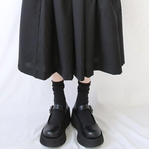 Mary Jane Shoes Female Pu Retro French Lolita Shoes Jk Shoes Loli Lo Shoe 2021 Spring New Round Head Japanese Goth Chunky Heel