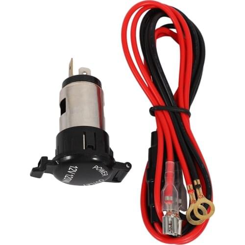 Universal 12V-24V 120W Waterproof Car Female Cigarette Lighter Power Socket Outlet Adapter Plug with Closing Cap,Wiring Connecti