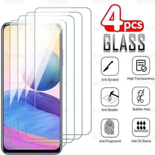 4Pcs Full Cover Protective Glass For Xiaomi Redmi Note 10 5G screen protector for samsung note 10 8 9 pro max 10s 9s 8t glass