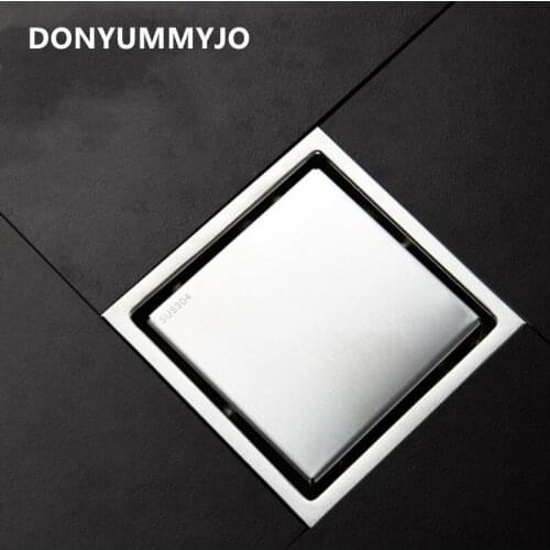 DONYUMMYJO 1pc SUS304 Stainless Steal Floor Drain Bathroom Toilet Deodorant Insect Square Floor Drain 15cm*15cm
