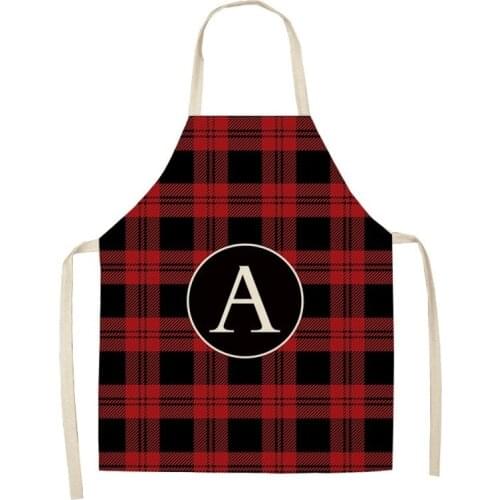 1 PC Letter Pattern Apron Kitchen Aprons for Women Home Cotton Linen Sleeveless Apron Kitchen Cooking Baking Waist Bib Tool