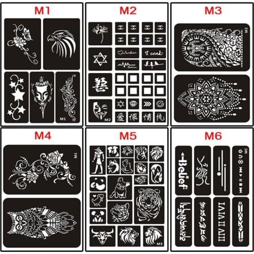 10pcs Temporary Tattoos Stencil for Kids Reusable Face Body Paint Stencils Kit Girl Boy School Show Birthdays Halloween 27RC