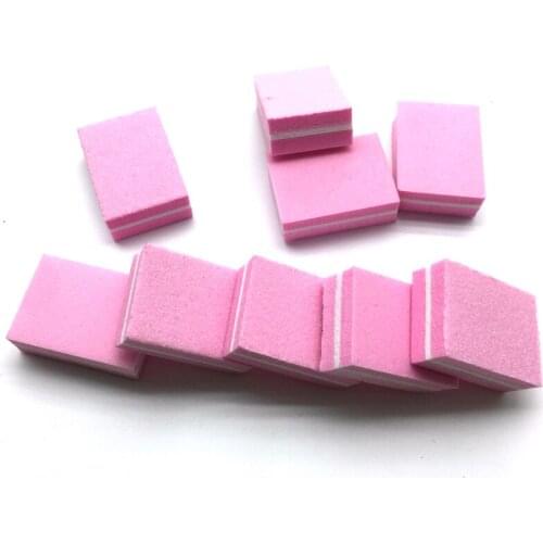 10pcs/lot Sponge Nail File Sandpaper Nail Polishing Buffing Blocks Pink Disposable Pedicure Manicure Nail Accessories Tools Set