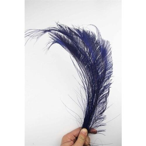 100pcs 100% natural Navy peacock sword feather 30-40cm/12-16inch for Diy carnival costume mask headdress crafts
