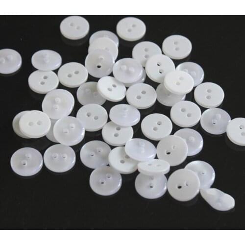 100PCS 9-15mm Resin Sewing Clothes White Buttons Plastic Scrapbooking Round Two Holes Botones DIY Apparel Accessories