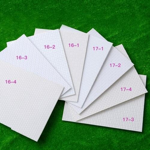 2pcs ABS Styrene Plasticard Wall Floor Brick Sheet 200x300mm White for architectural building model scenery layout