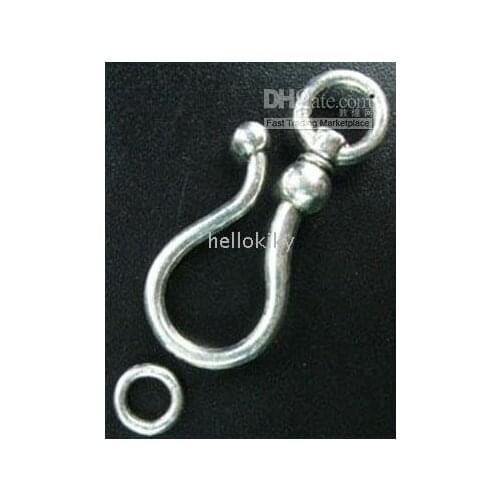 360SETS Tibetan silver hook circle toggle clasps A5091