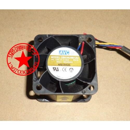 AVC DB03828B12U P013 DC 12V 0.82A 38x38x28mm 4-wire Server Cooling Fan