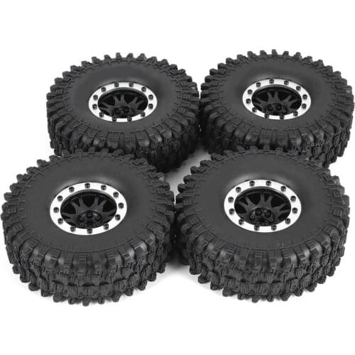 4pcs 5020 1.9in Rim Rubber Tyre Tires Beadlock Wheel Set For Axial SCX10 RC4WD D90 1/10 RC Crawler Car Model Spare Parts