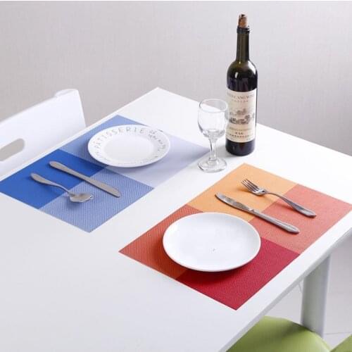 4Pcs/Set Placemats PVC Table Mat Waterproof Non-Slip Dining Disc Pads European Coasters 30*45cm Plate Mats Kitchen Cup Holder