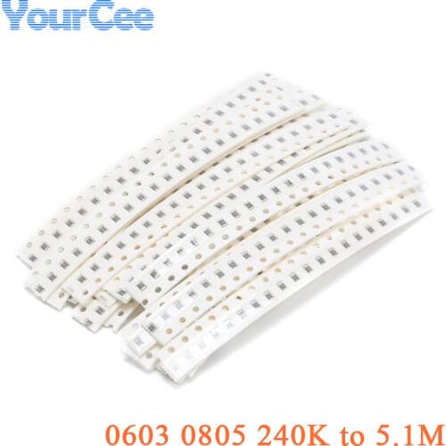 420pcs(21valuesx20pcs) 0603 SMD Resistor Kit Assorted Kit 5% Sample Kit Sample bag 240K to 5.1M