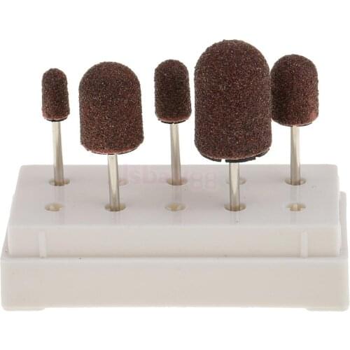 5Pcs/Set Pedicure Manicure Abrasive Sanding Caps for Callus Removal Nail Filing Professional mandrel drill bits