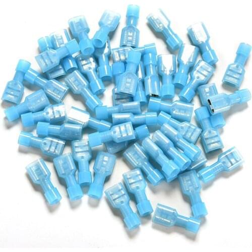 50Pcs / Pack Clear Fully Insulated Spade Electrical Crimp Connectors- Mixed Male & Female