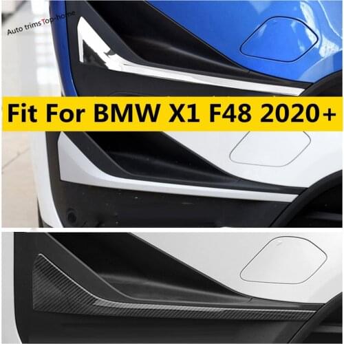 Accessories For BMW X1 F48 2020 Front Bumper Fog Lights Lamps Eyelid Eyebrow Stripes Decoration Cover Trim Exterior Refit Kit