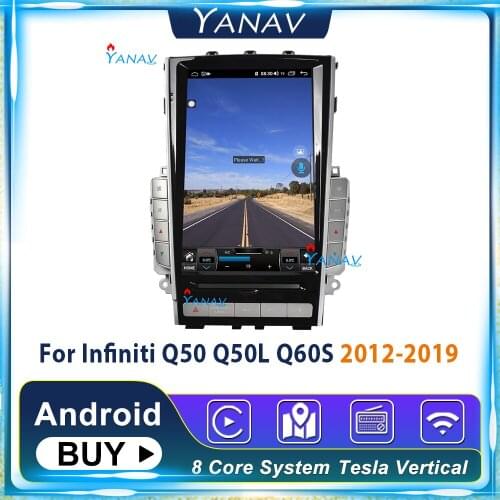 Car stereo radio audio player CAR GPS navigation For-Infiniti Q50 Q50L Q60S 2012-2019 Tesla style Android Car multimedia player