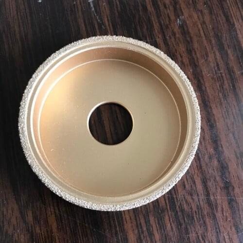 Free shipping of 1pc super quality 75*20*10-30mm thickness golden brazed diamond angle grinder wheel for Stone polishing