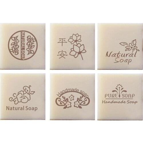 Flower Leaves Handmade Soap Plants and Letter Pattern Transparent Acrylic Natural Soap Stamp For Cookie