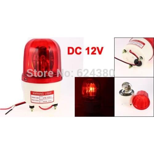 DC 12V 24V 220V 90dB Industrial Signal Tower Buzzer Sound Alarm Light LED Strobe Flash Siren Emergency Rotary Warning Lamp Red