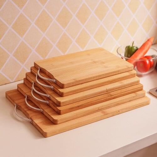 Wooden Chopping Blocks Tool Bamboo Rectangle Hangable Cutting Board Durable Non-slip Kitchen Accessories Chopping Board 1pcs