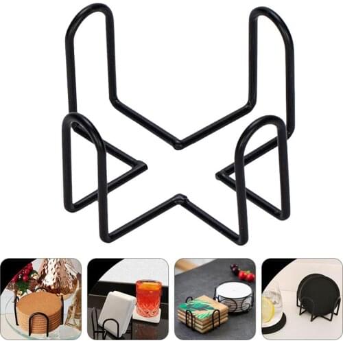 Coaster Holder Iron Round Cup Mat Tray Drink Coaster Organizer Tea Coffee Mug Drinks Holder Tea Pad Table Pad Holder