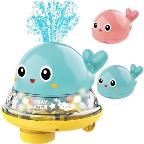 Baby Bath Toys Cartoon Whale Floating Spraying Water Toys with Music LED Light Swimming Pool Bathtub Toys for Children Gift