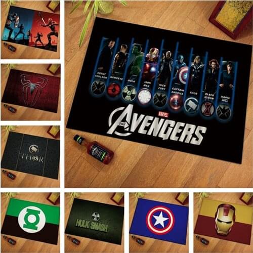 Disney Marvel Avengers Spider-Man Iron Man Hulk Thor Captain America Cartoon Home Bathroom Doormat Rugs Anti-slip Kitchen Mat
